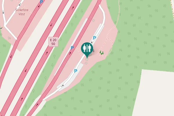 Map showing location of E 20;50 Toilet