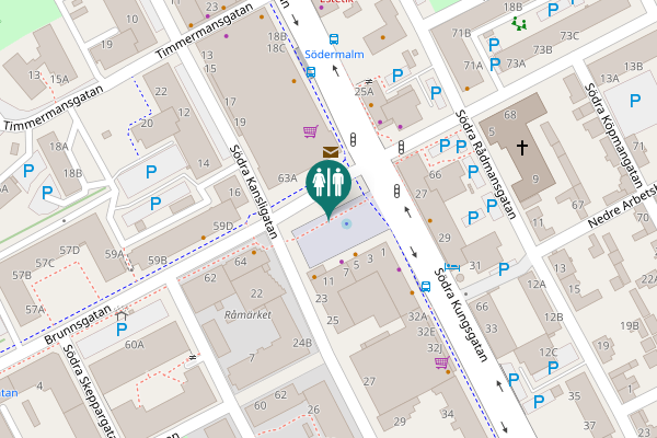 Map showing location of Södermalmstorg 9 Toilet