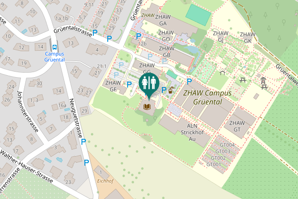Map showing location of Grüentalstrasse 22 Toilet