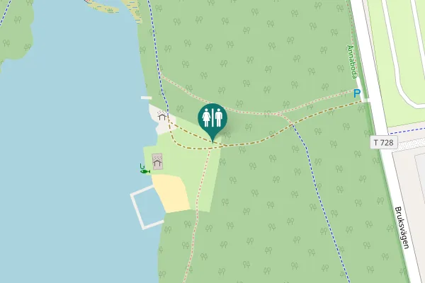 Map showing location of T 728 Toilet