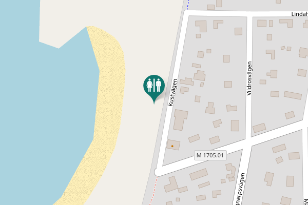 Map showing location of Kustvägen Toilet