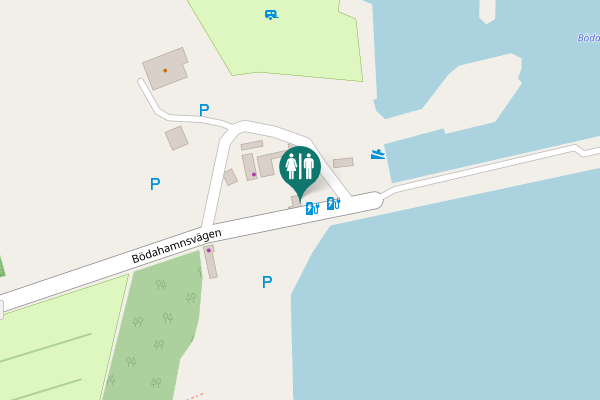Map showing location of Bödahamnsvägen Toilet