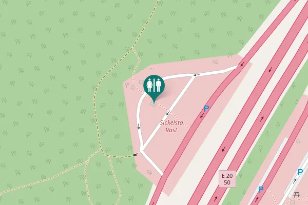 Map showing location of E 20;50 Toilet