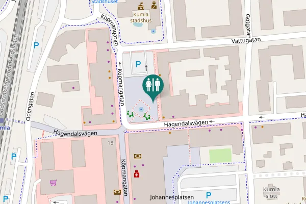 Map showing location of Hagendalsvägen Toilet