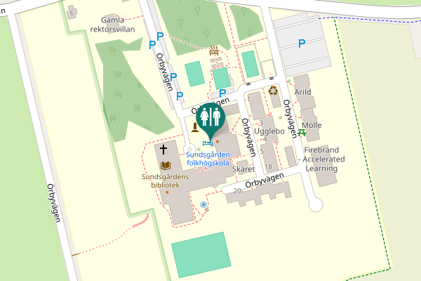 Map showing location of Örbyvägen 14 Toilet