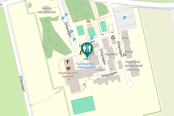 Map showing location of Örbyvägen 14 Toilet