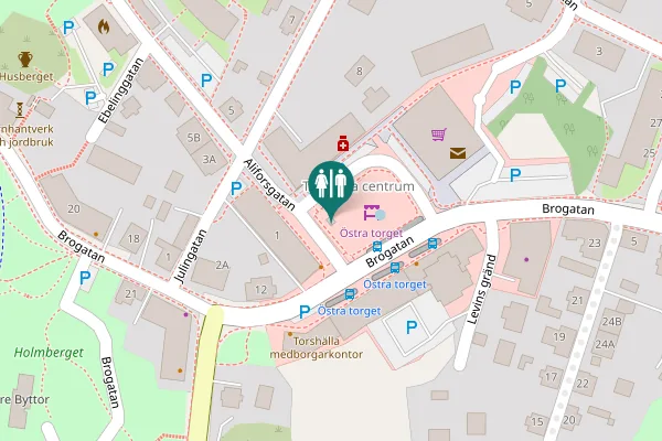 Map showing location of Aliforsgatan Toilet