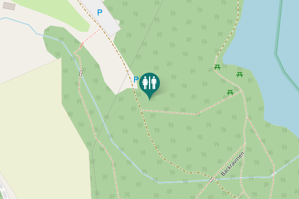 Map showing location of Bäckravinen Toilet
