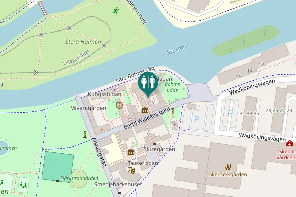 Map showing location of Tybergs gränd Toilet