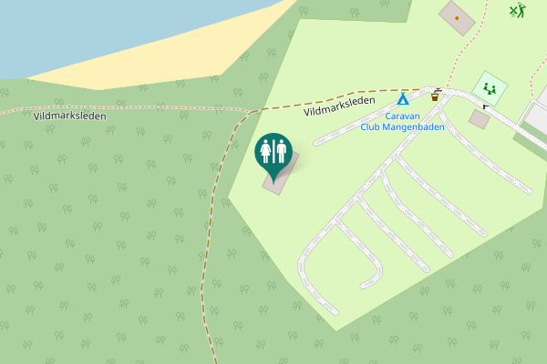 Map showing location of Vildmarksleden Toilet