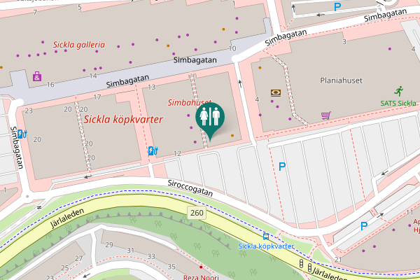 Map showing location of Siroccogatan 10 Toilet