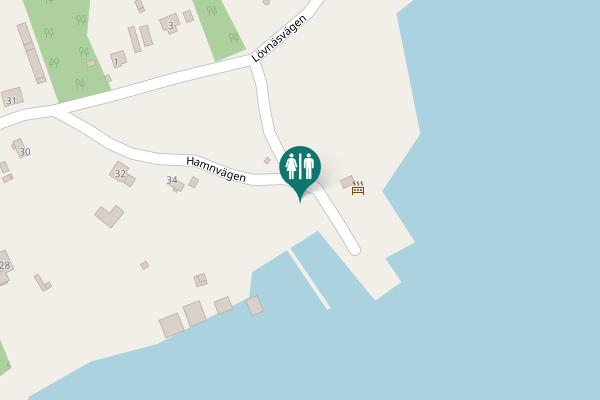 Map showing location of Hamnvägen Toilet