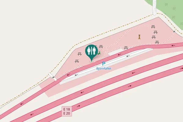 Map showing location of E 18;E 20 Toilet