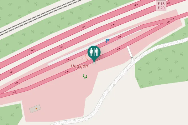 Map showing location of E 18;E 20 Toilet