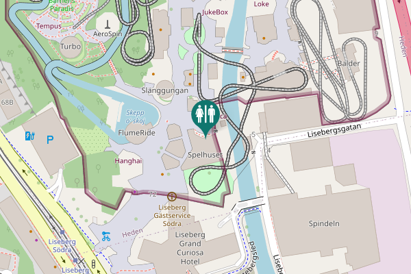 Map showing location of Södra Vägen 72 Toilet
