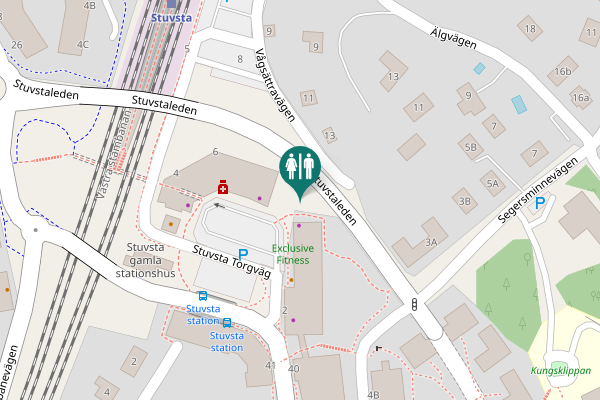 Map showing location of Stuvstaleden Toilet