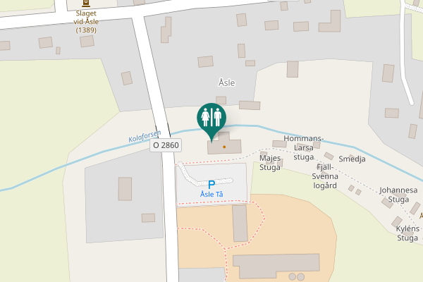 Map showing location of O 2860 Toilet