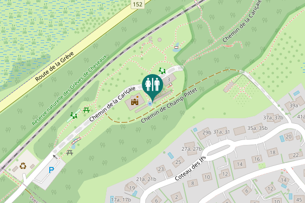 Map showing location of Chemin de Champ-Pittet Toilet