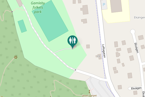Map showing location of Folkparksvägen Toilet