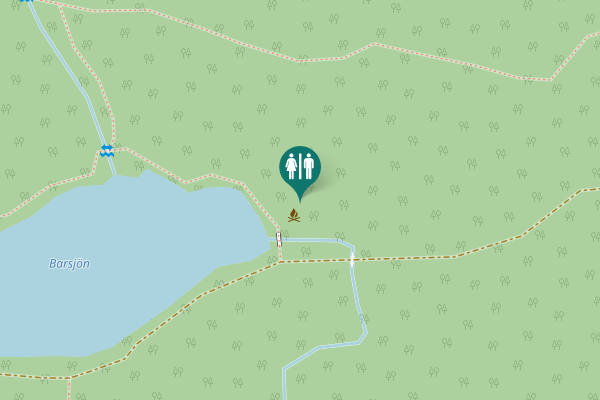 Map showing location of along the river Toilet