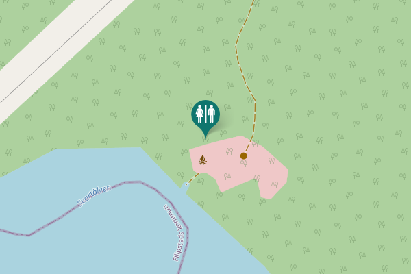 Map showing location of Canoe portage Toilet