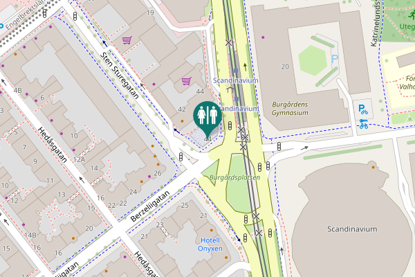 Map showing location of Sten Sturegatan 44 Toilet