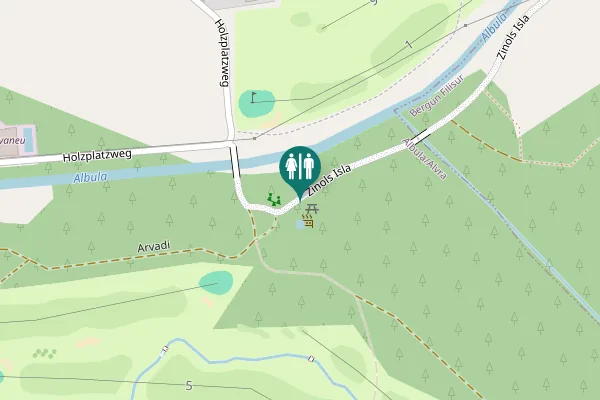 Map showing location of Zinols Isla Toilet