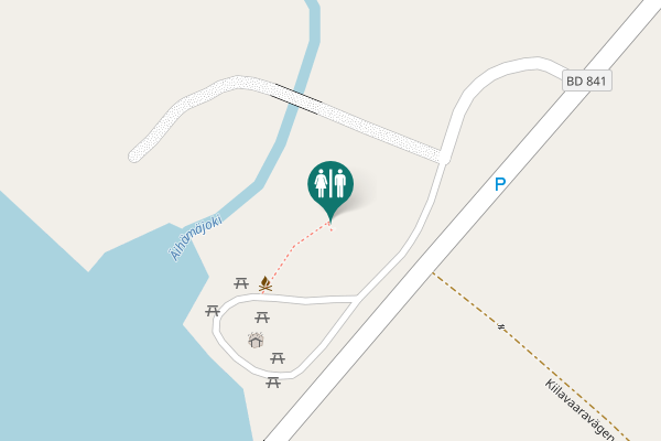 Map showing location of Pajala kommun Toilet