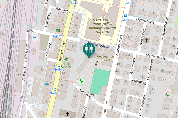 Map showing location of Mattenstrasse 2 Toilet