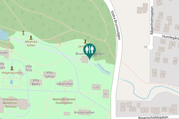 Map showing location of Södra Brunnsvägen 62A Toilet