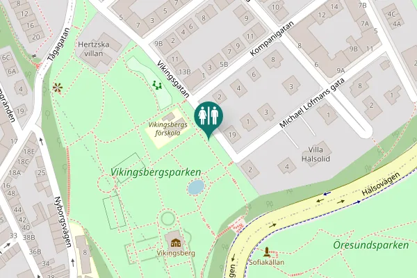 Map showing location of Vikingsgatan 19 Toilet