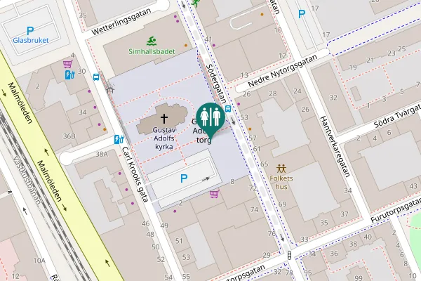 Map showing location of Gustav Adolfs torg 8 Toilet