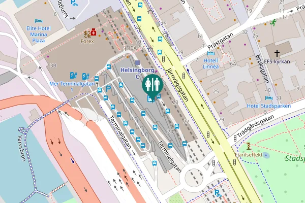 Map showing location of Terminalgatan Toilet