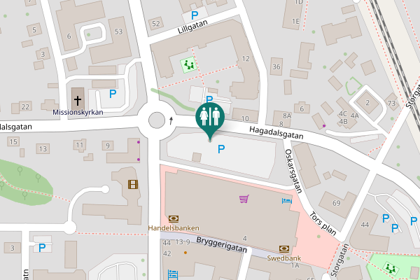 Map showing location of Hagadalsgatan 10 Toilet