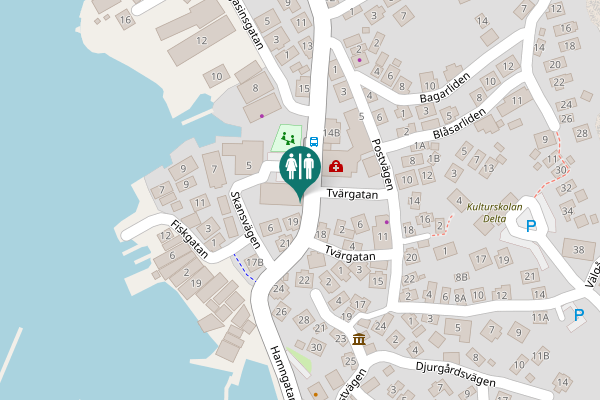 Map showing location of Hamngatan 19 Toilet