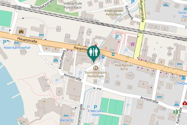 Map showing location of Hauptstraße 203 Toilet