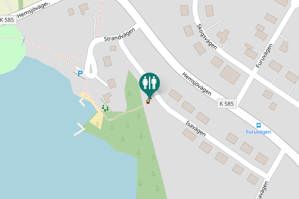 Map showing location of Isavägen Toilet