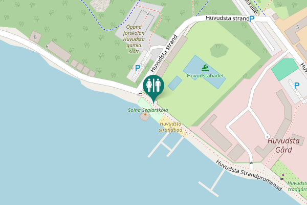Map showing location of Huvudsta Strandpromenad Toilet