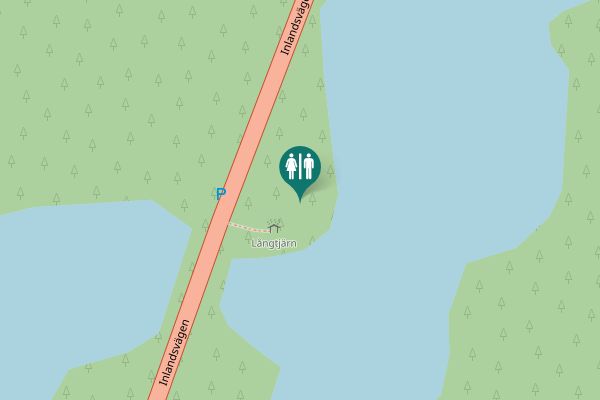 Map showing location of Inlandsvägen Toilet