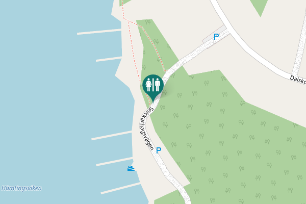 Map showing location of Snickarhagsvägen Toilet