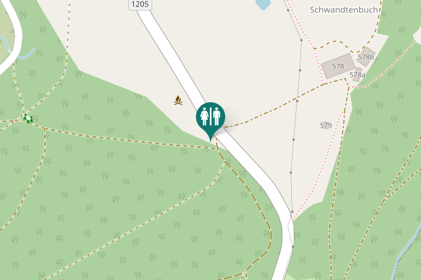 Map showing location of 1205 Toilet