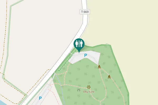 Map showing location of T 669 Toilet