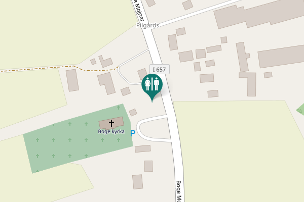 Map showing location of Bunge Kyrka Toalett