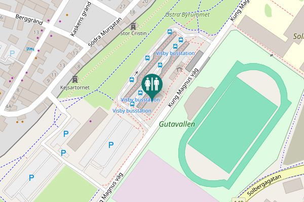 Map showing location of Visby busstation Toilet