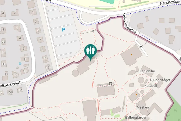 Map showing location of Flackstavägen Toilet
