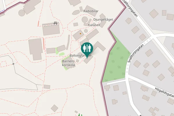 Map showing location of Snälltorpsgatan Toilet