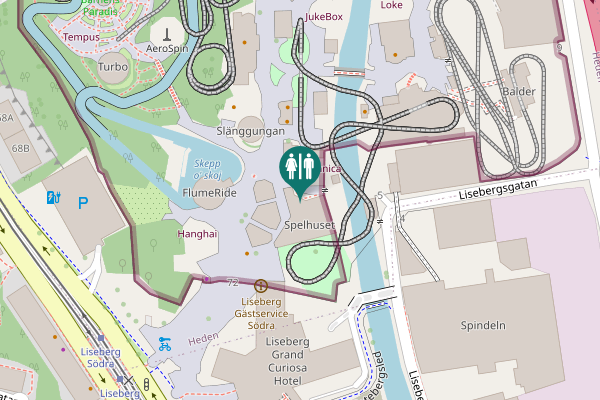 Map showing location of Södra Vägen 72 Toilet