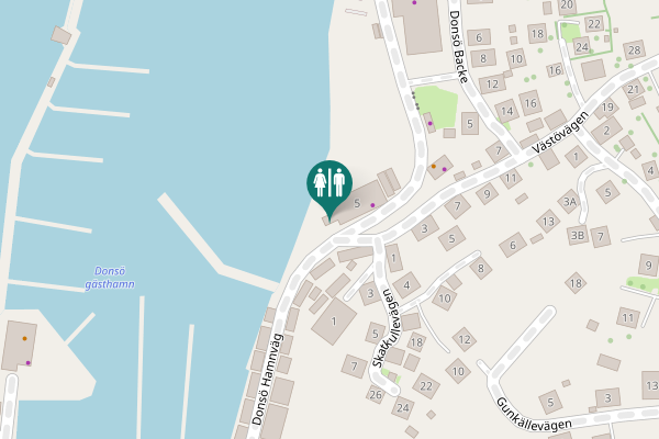 Map showing location of Donsö Hamnväg 5 Toilet