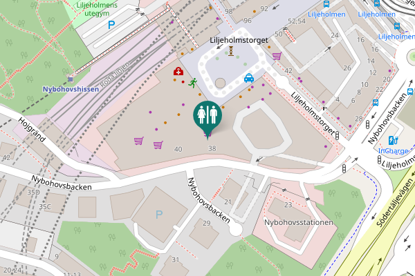 Map showing location of Nybohovsbacken 38 Toilet