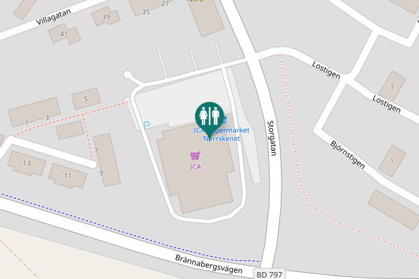 Map showing location of Storgatan 40 Toilet